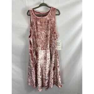 NWT Nordstrom pink crushed velvet sleeveless mini dress holiday XL 14/16